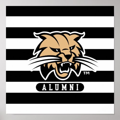 Ohio University Bobcat Logo Alumni Stripes Poster