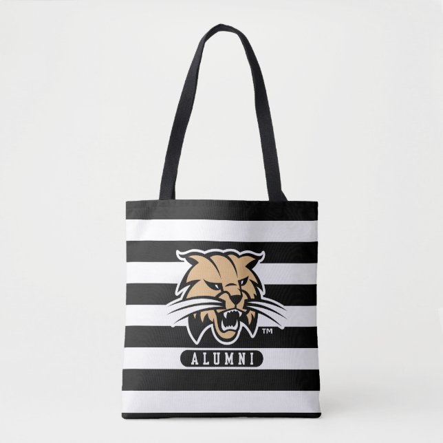 Ohio University Bobcat Logo Alumni Stripes Tote Bag (Front)
