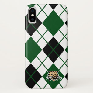 Ohio University Bobcat Logo Argyle Pattern iPhone X Case