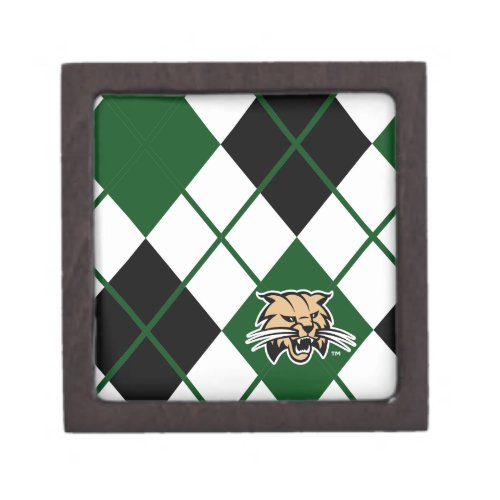 Ohio University Bobcat Logo Argyle Pattern Gift Box