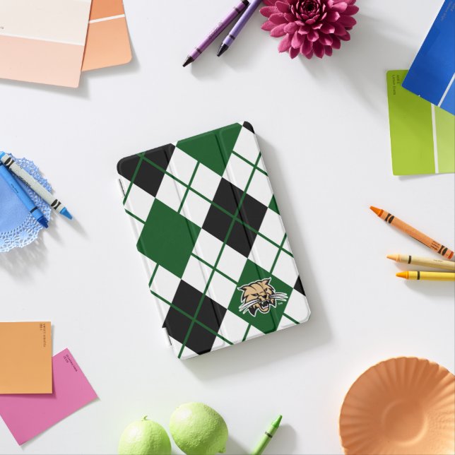 Ohio University Bobcat Logo Argyle Pattern iPad Mini Cover (In Situ)