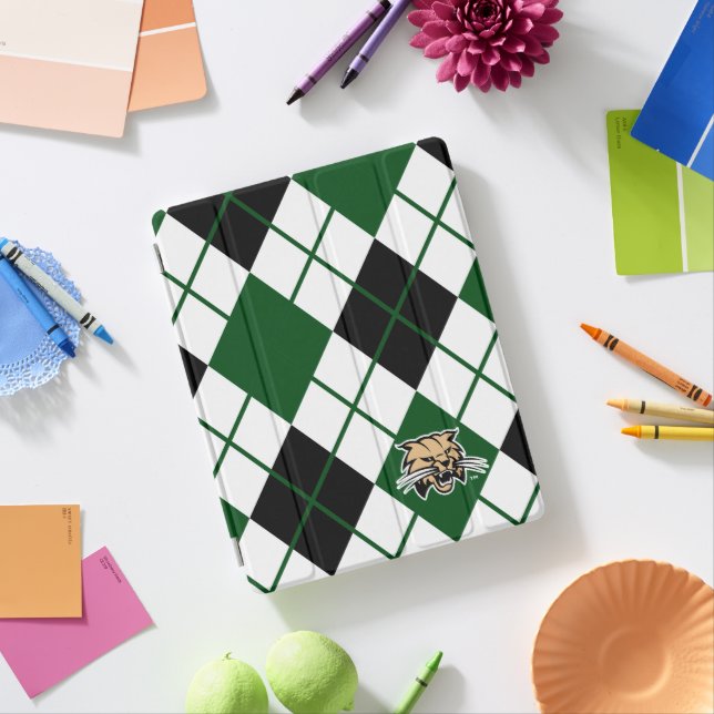 Ohio University Bobcat Logo Argyle Pattern iPad Smart Cover (In Situ)