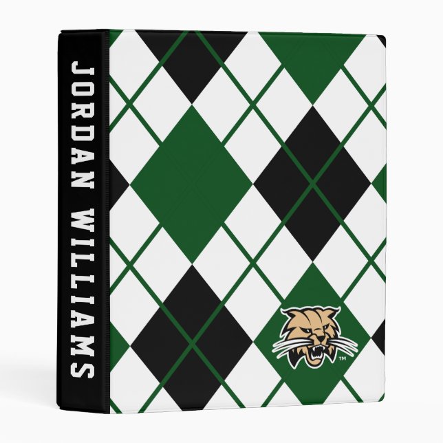 Ohio University Bobcat Logo Argyle Pattern Mini Binder (Front/Spine)