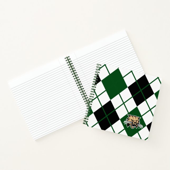 Ohio University Bobcat Logo Argyle Pattern Notebook (Inside)