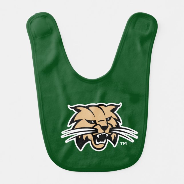 Ohio University Bobcat Logo Baby Bib (Front)