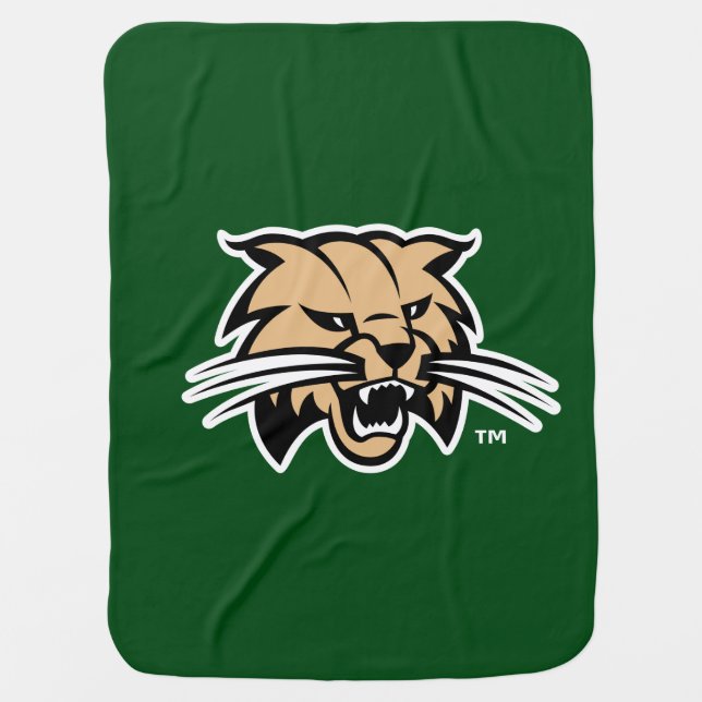 Ohio University Bobcat Logo Baby Blanket (Front)