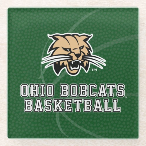 Ohio University Bobcat Logo Basketball Glass Coaster