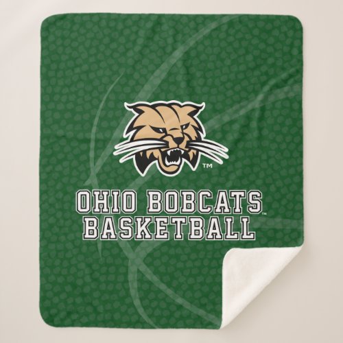 Ohio University Bobcat Logo Basketball Sherpa Blanket