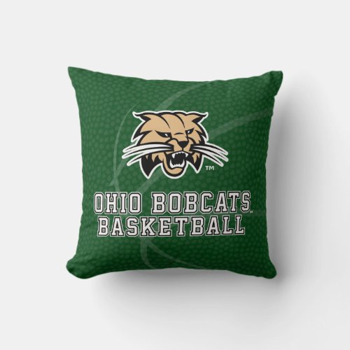 Ohio University Bobcat Logo Basketball Throw Pillow