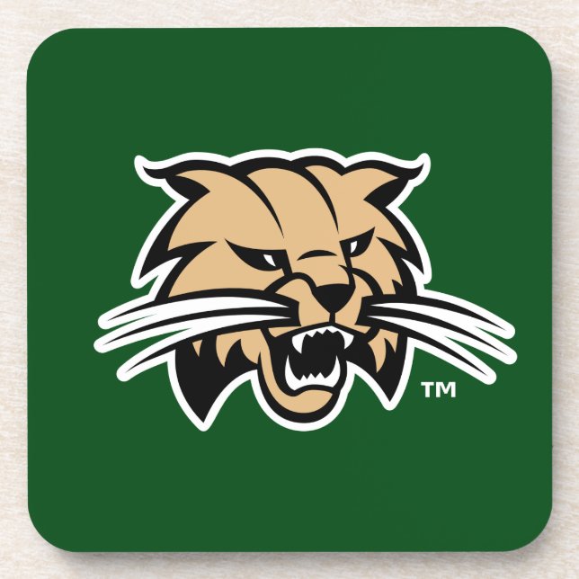 Ohio University Bobcat Logo Beverage Coaster (Front)