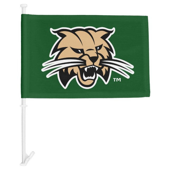 Ohio University Bobcat Logo Car Flag (Front)