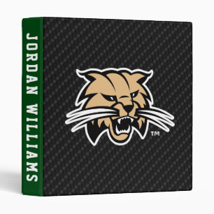 Ohio University Bobcat Logo Carbon Fiber Pattern 3 Ring Binder