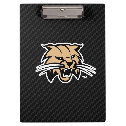 Ohio University Bobcat Logo Carbon Fiber Pattern Clipboard