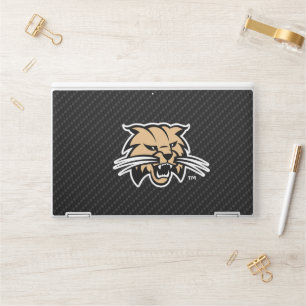 Ohio University Bobcat Logo Carbon Fiber Pattern HP Laptop Skin