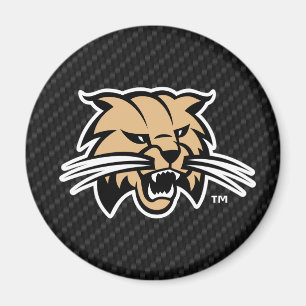 Ohio University Bobcat Logo Carbon Fiber Pattern Magnet
