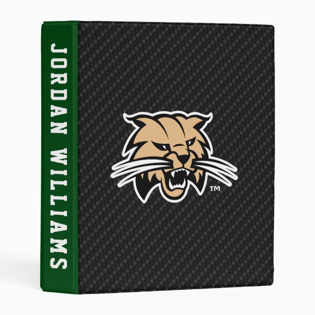 Ohio University Bobcat Logo Carbon Fiber Pattern Mini Binder (Front/Spine)