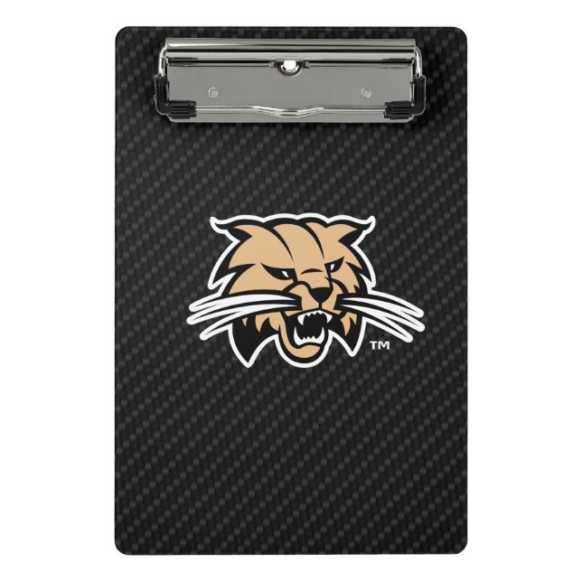 Ohio University Bobcat Logo Carbon Fiber Pattern Mini Clipboard (Front)