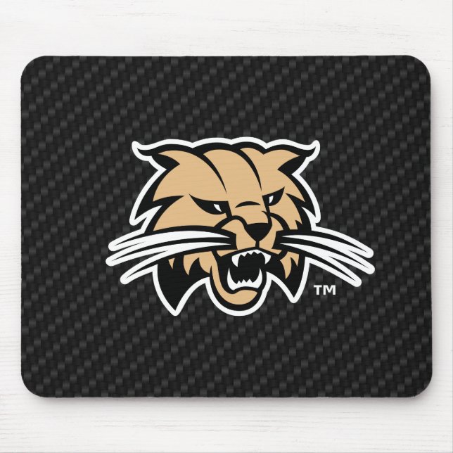 Ohio University Bobcat Logo Carbon Fiber Pattern Mouse Pad (Front)
