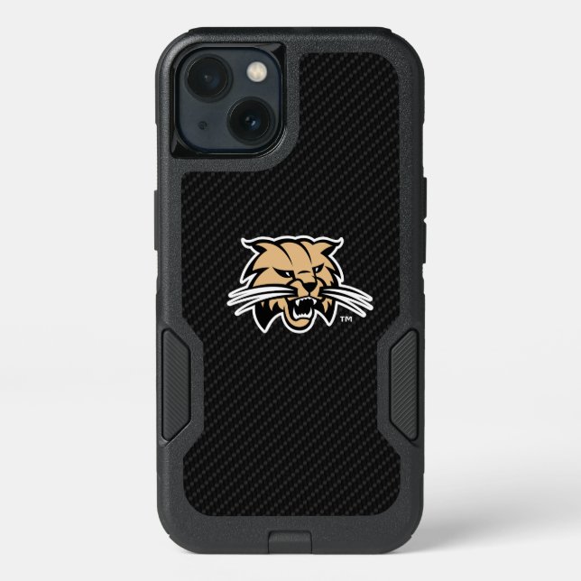 Ohio University Bobcat Logo Carbon Fiber Pattern Otterbox iPhone Case (Back)