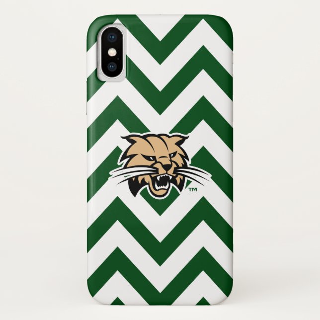 Ohio University Bobcat Logo Chevron Pattern Case-Mate iPhone Case (Back)