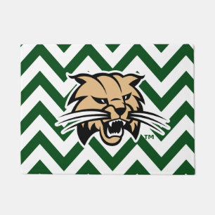 Ohio University Bobcat Logo Chevron Pattern Doormat