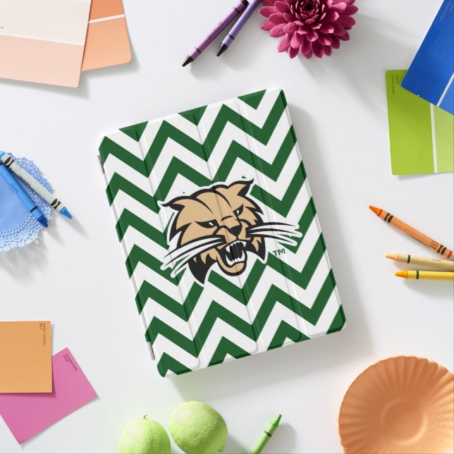 Ohio University Bobcat Logo Chevron Pattern iPad Smart Cover (In Situ)