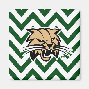 Ohio University Bobcat Logo Chevron Pattern Magnet