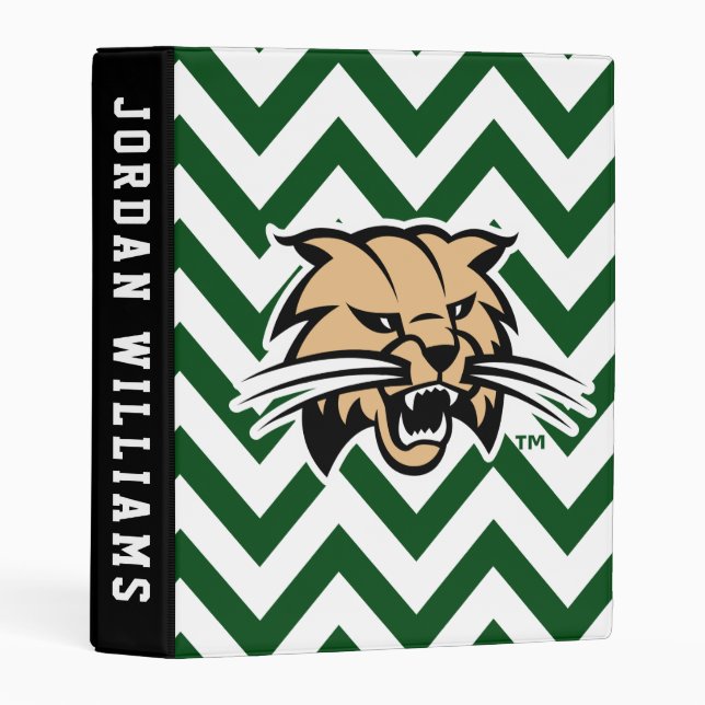 Ohio University Bobcat Logo Chevron Pattern Mini Binder (Front/Spine)
