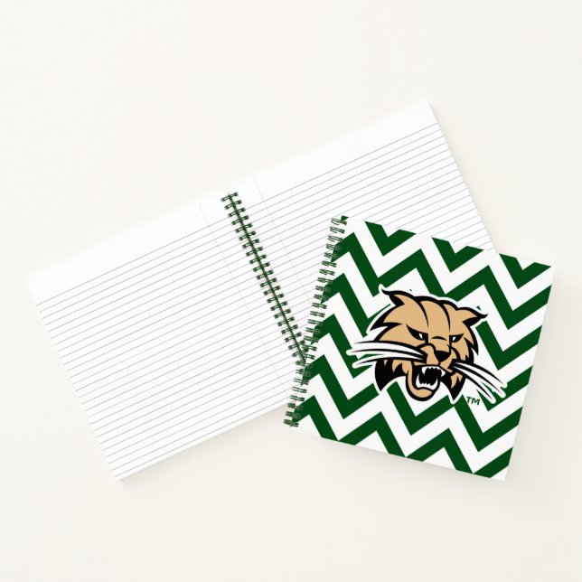 Ohio University Bobcat Logo Chevron Pattern Notebook (Inside)