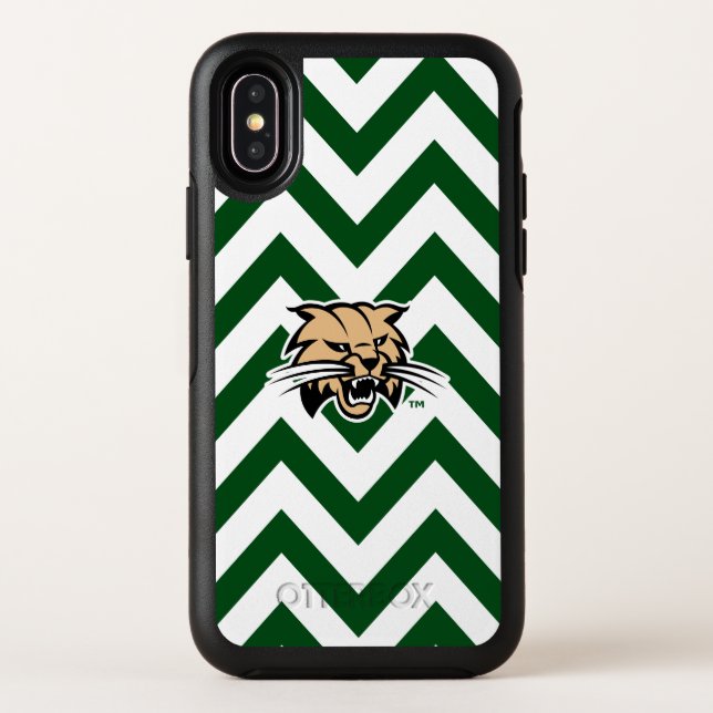 Ohio University Bobcat Logo Chevron Pattern Otterbox iPhone Case (Back)