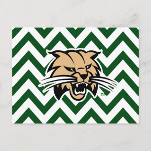 Ohio University Bobcat Logo Chevron Pattern Postcard