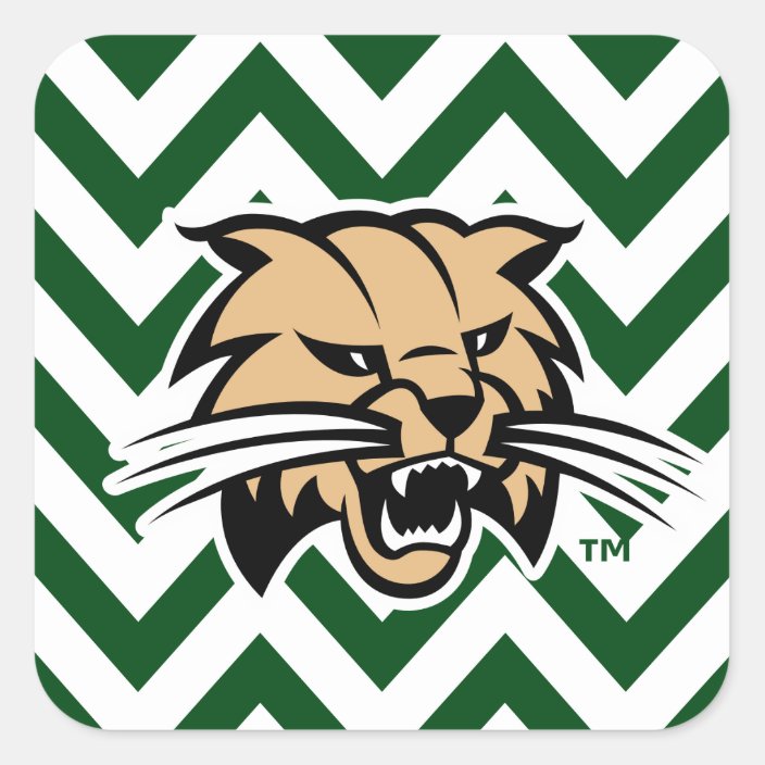 Ohio University Bobcat Logo Chevron Pattern Square Sticker | Zazzle.com