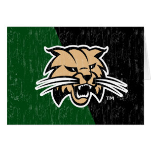 Ohio University Bobcat Logo Color Block Distressed