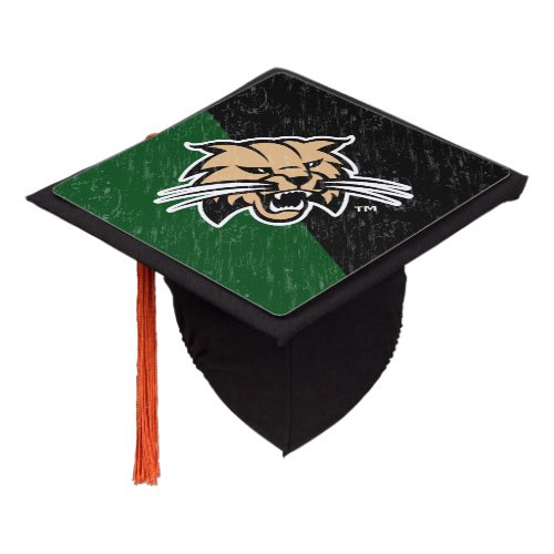 Ohio University Bobcat Logo Color Block Distressed Graduation Cap Topper