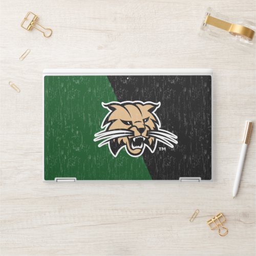 Ohio University Bobcat Logo Color Block Distressed HP Laptop Skin