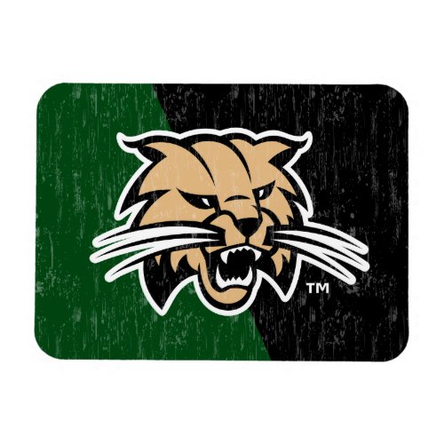 Ohio University Bobcat Logo Color Block Distressed Magnet