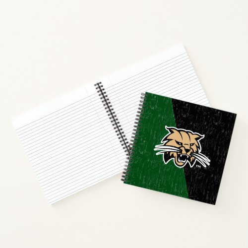 Ohio University Bobcat Logo Color Block Distressed Notebook