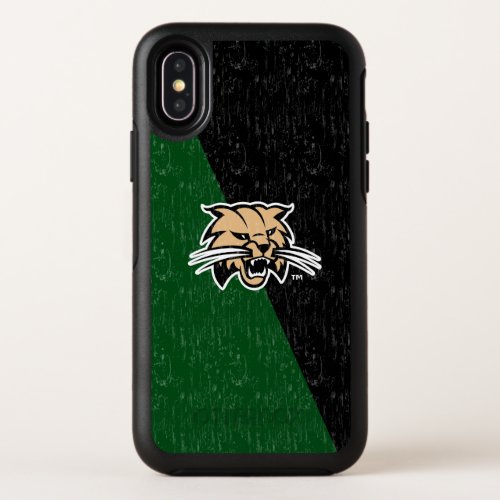 Ohio University Bobcat Logo Color Block Distressed OtterBox Symmetry iPhone X Case