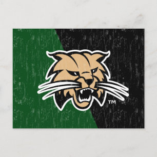 Ohio University Bobcat Logo Color Block Distressed Postcard