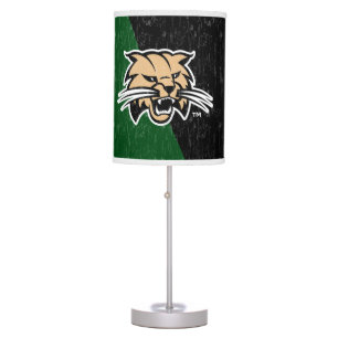 Ohio University Bobcat Logo Color Block Distressed Table Lamp