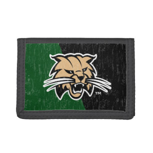 Ohio University Bobcat Logo Color Block Distressed Trifold Wallet