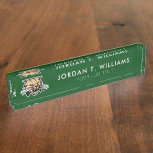 Ohio University Bobcat Logo Desk Name Plate