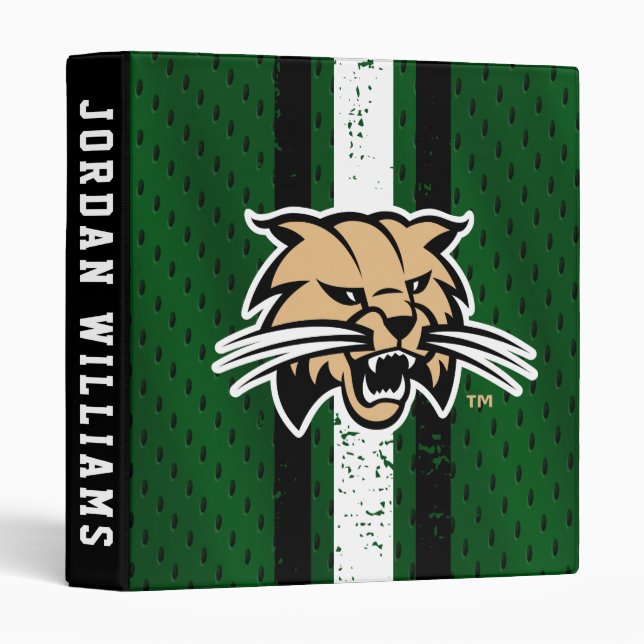 Ohio University Bobcat Logo Jersey 3 Ring Binder (Front/Spine)