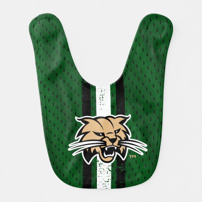 Ohio University Bobcat Logo Jersey Baby Bib (Front)