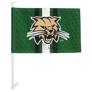 Ohio University Bobcat Logo Jersey Car Flag
