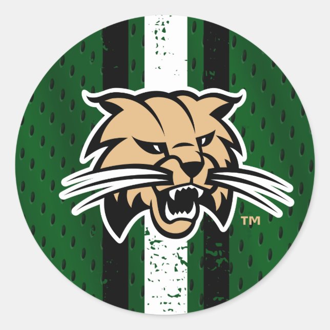 Ohio University Bobcat Logo Jersey Classic Round Sticker (Front)
