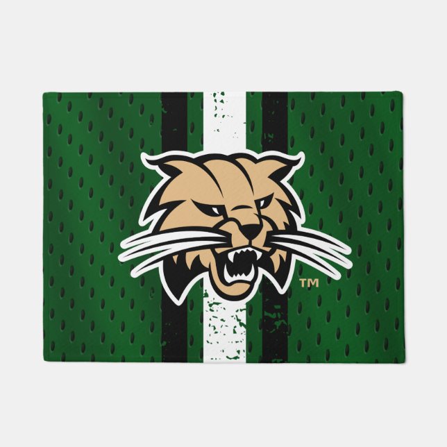 Ohio University Bobcat Logo Jersey Doormat (Front)