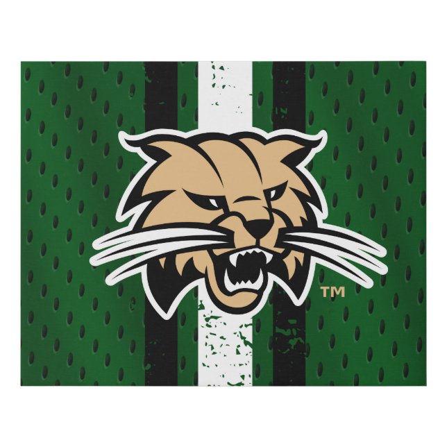 Ohio University Bobcat Logo Jersey Faux Canvas Print (Front)
