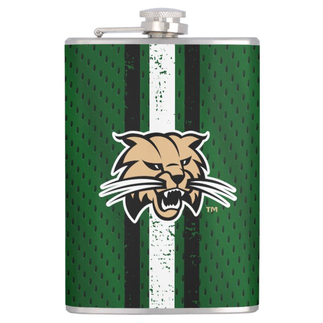 Ohio University Bobcat Logo Jersey Flask (Front)