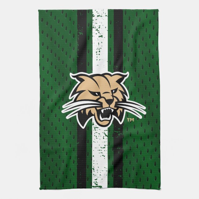 Ohio University Bobcat Logo Jersey Kitchen Towel (Vertical)